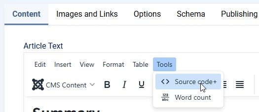 Menu:Tools > Source Code+ Menu_Tools_Source_Code
