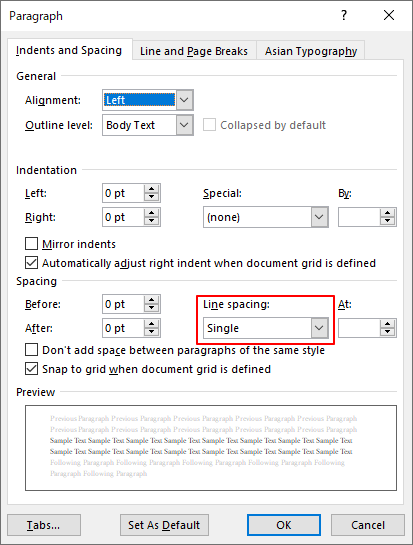 Word 365 Paragrapf dialogbox - English - Word 365 Paragrapf dialogbox - English -