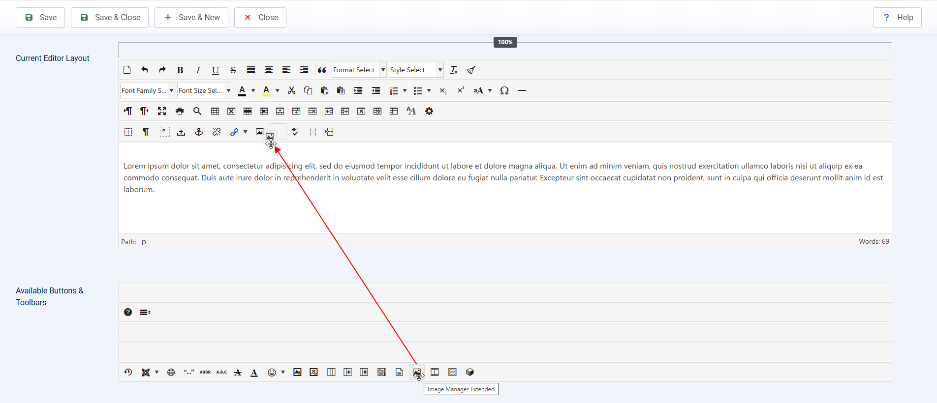 Image Manager Extendedをドラッグ&ドロップ