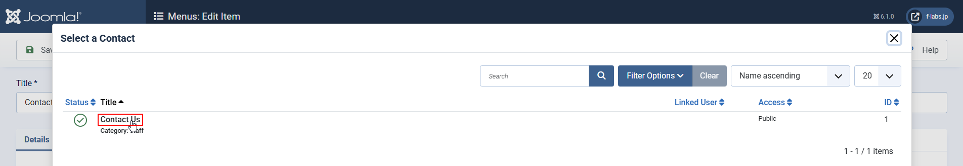 Contact Usをクリック Contact Usをクリック